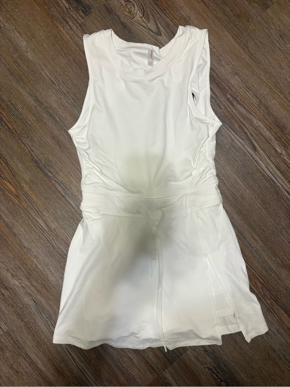 White Athletic Tank Dress with Skirt